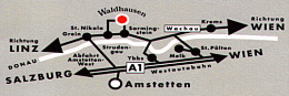 Anfahrtskarte zum Badesee Waldhausen